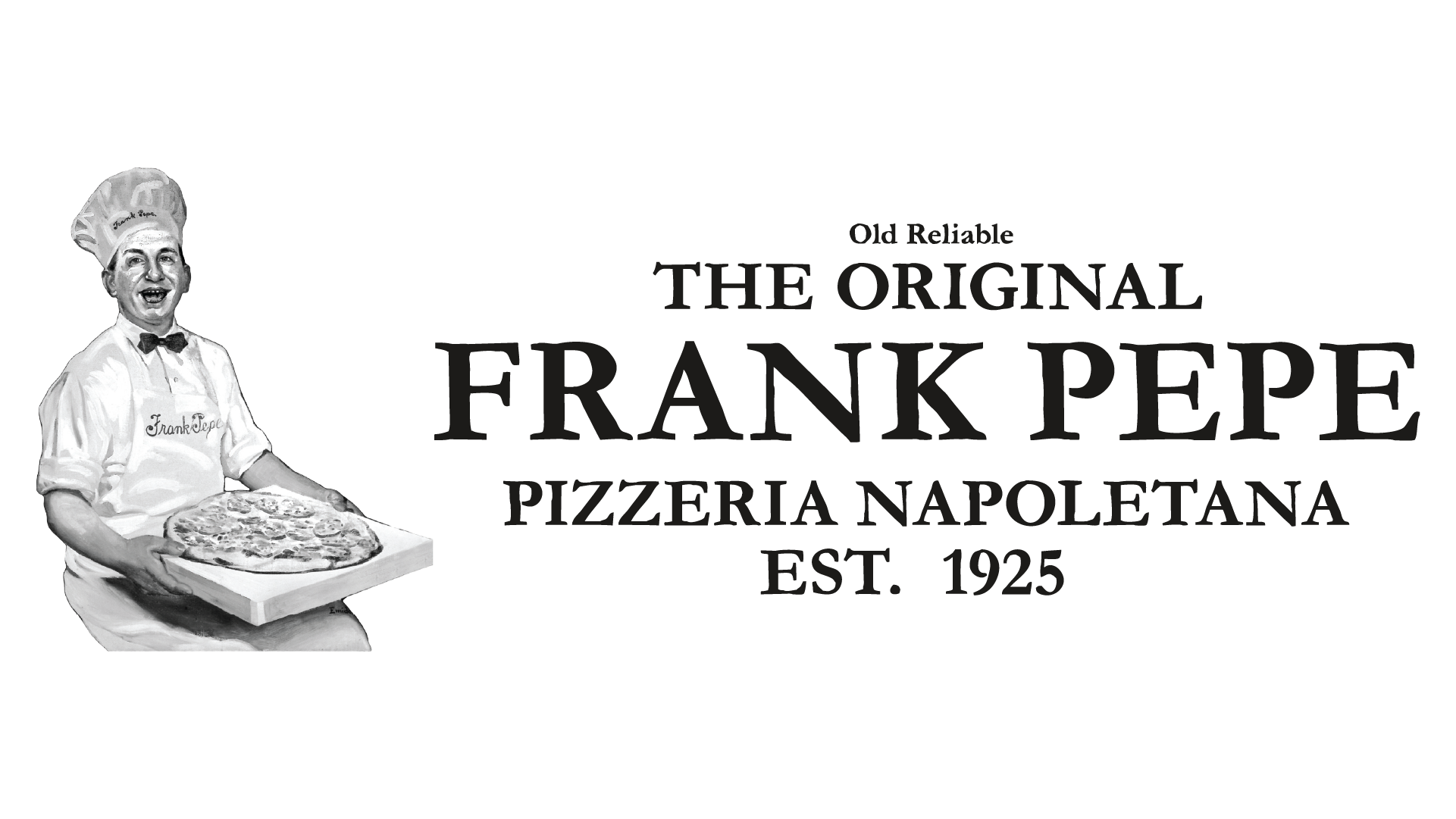 Frank Pepe Pizzeria restaurant website custom frontend logo